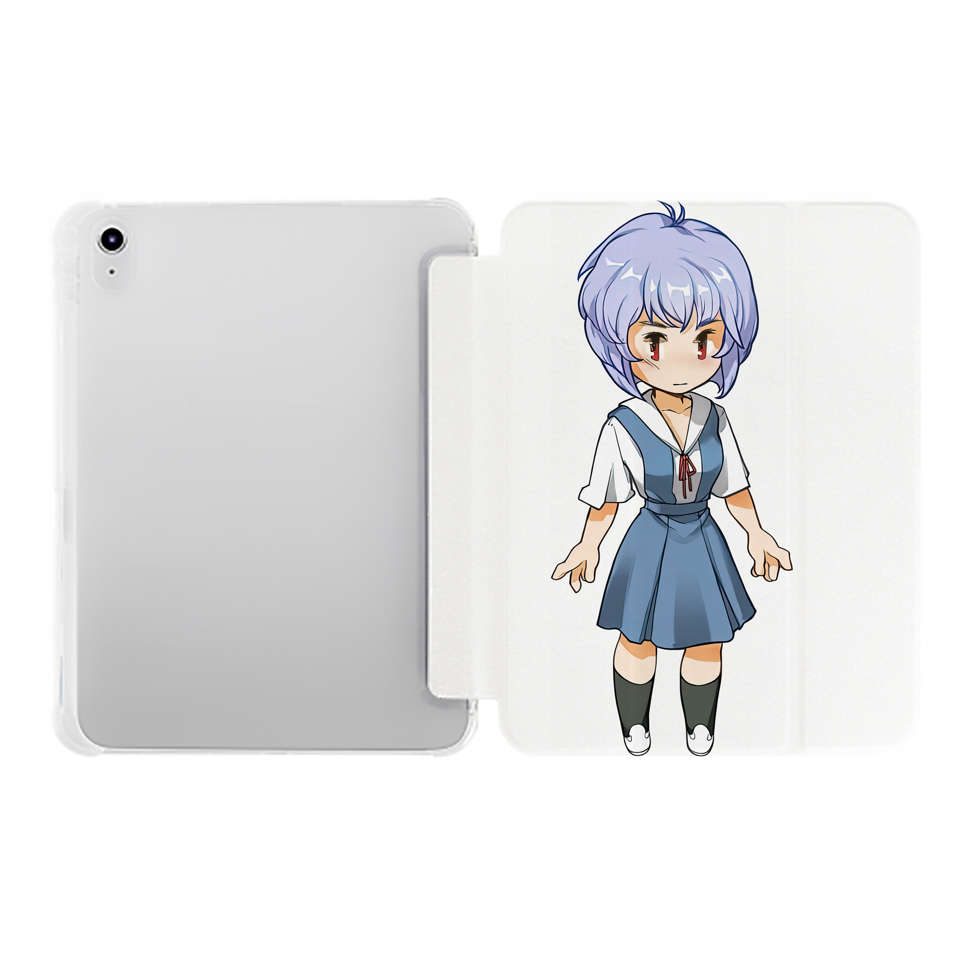 （画像用） EVA 新世紀エヴァンゲリオン IPad ケース ペン収納付き 三つ折りスタンド PUレザー×シリコン 対応機種9.5/10.5/10.9インチ